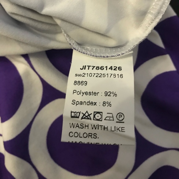 Mock Neck Slit Back Polka Dot Dress - Picture 12 of 12